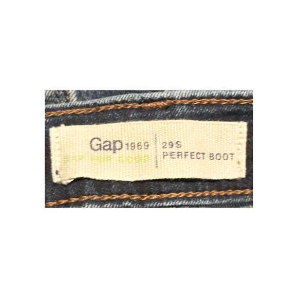GAP 1969 Jeans Perfect Boot Stretch Faded Denim Blue Women’s Size 29 Short - Picture 7 of 9